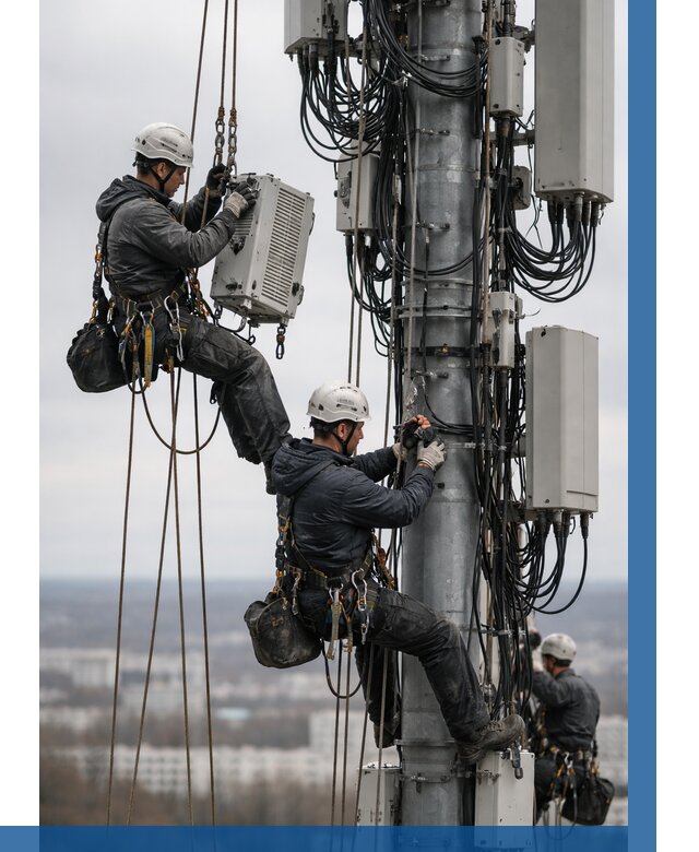 Монтаж оборудования связи на мачте в Химках от 7775 р. | ВЫСОТНИК-Хмк