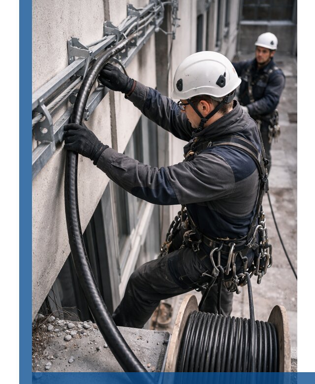 Протяжка кабеля питания на высоте в Химках с гарантией безопасности и качества