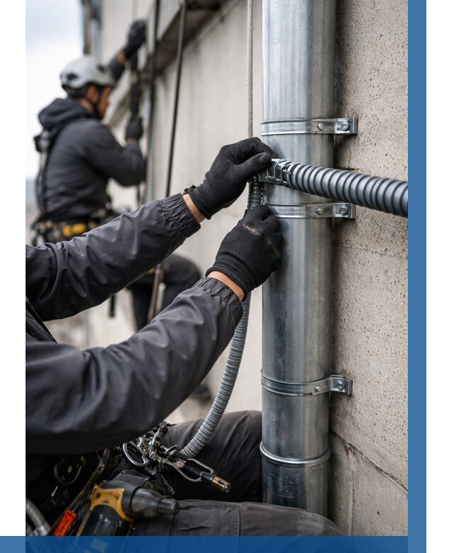 Монтаж гофры для кабеля в Химках от 311 р. | ВЫСОТНИК-Хмк