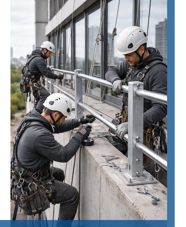 Монтаж ограждений на высоте в Химках, от 1244 р. | ВЫСОТНИК-Хмк