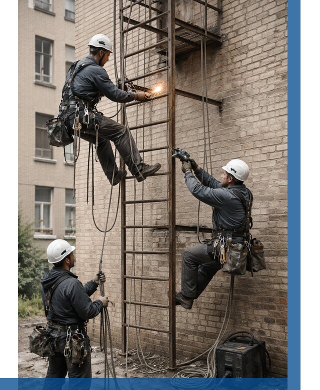 Ремонт пожарной лестницы в Химках от 7775 р. | ВЫСОТНИК-Хмк