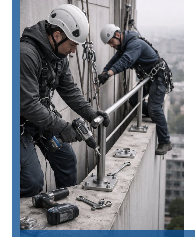 Монтаж перил на высоте в Химках для жилых и промобъектов