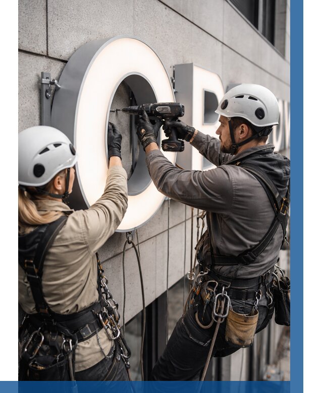 Монтаж световых букв в Химках от 3110 р. под ключ ВЫСОТНИК-Хмк