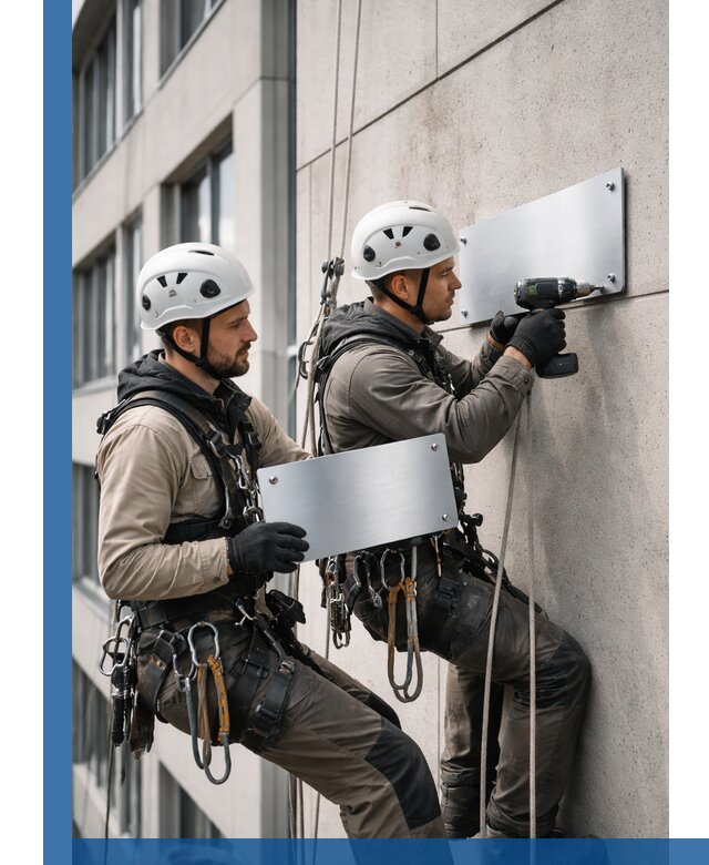 Монтаж табличек и указателей в Химках для зданий и сооружений