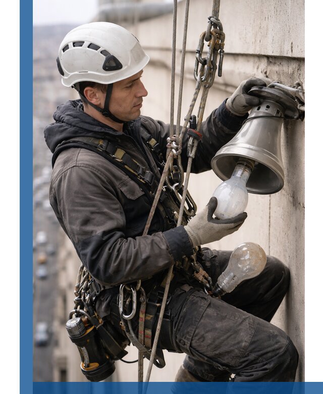 Замена ламп на высоте в Химках профессионально и быстро