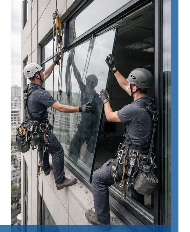 Замена стеклопакетов на высоте в Химках от 5702 р. | ВЫСОТНИК-Хмк