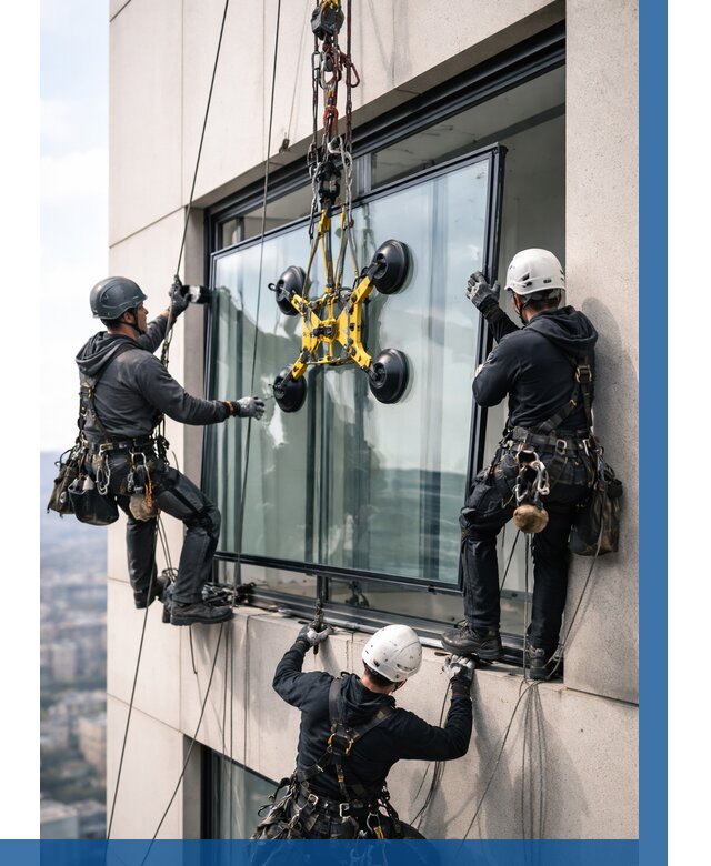 Монтаж стеклопакетов на высоте в Химках от 3317 р. | ВЫСОТНИК-Хмк
