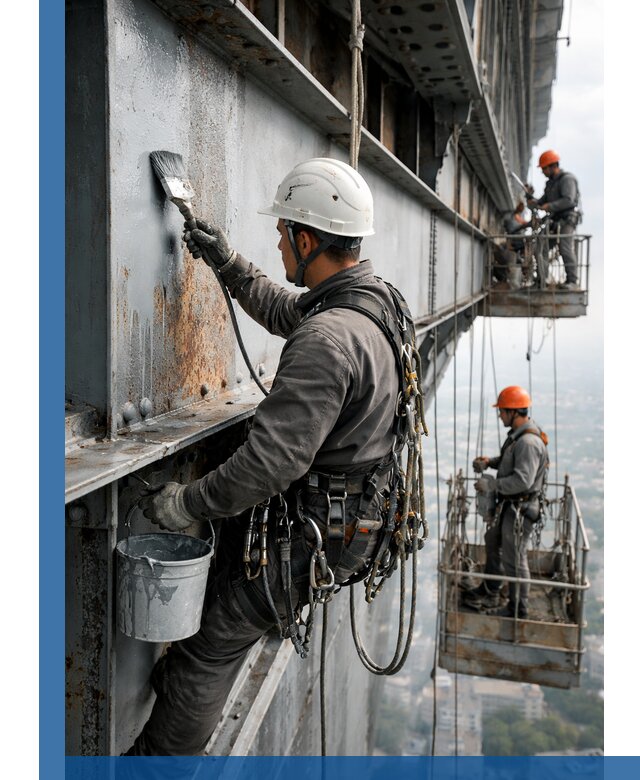 Покраска металлоконструкций на высоте в Химках профессионально