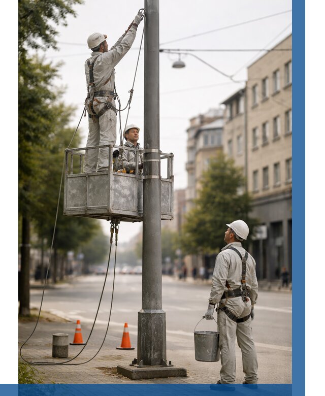 Покраска опор освещения в Химках от 5184 р. | ВЫСОТНИК-Хмк