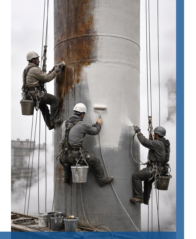 Покраска дымовых труб в Химках от 8812 р. | ВЫСОТНИК-Хмк