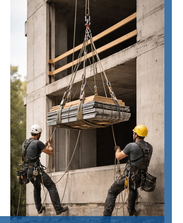 Подъем материала на этаж веревками в Химках от 1555 р. | ВЫСОТНИК-Хмк