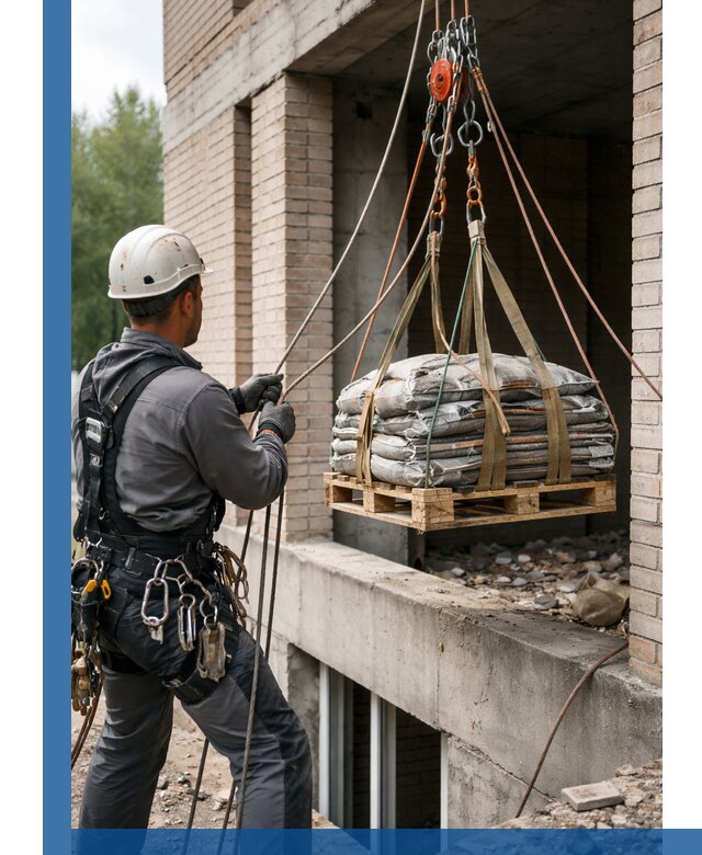 Подъем материалов на этаж веревками в Химках оперативно