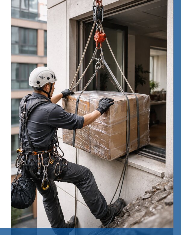 Подъем груза через окно в Химках от 4665 р. | ВЫСОТНИК-Хмк