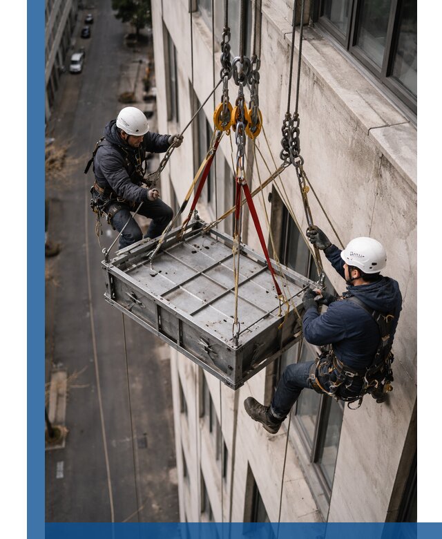 Спуск и подъем грузов по фасаду в Химках для зданий