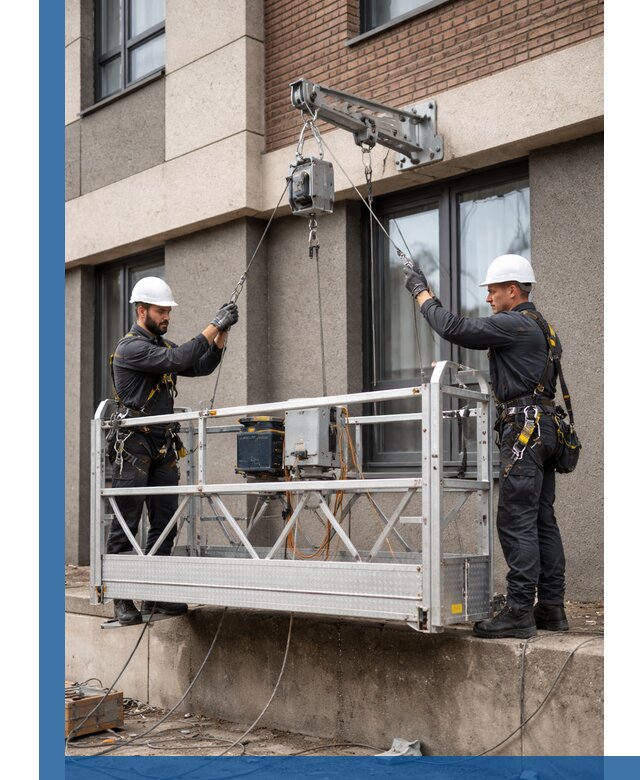 Монтаж и подъем фасадной люльки в Химках с гарантией безопасности