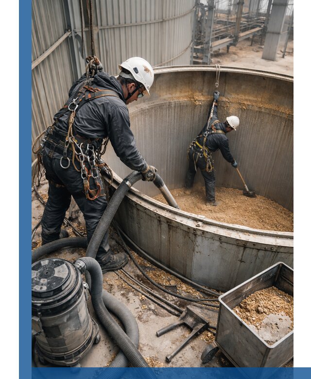 Профессиональная чистка зерновых бункеров в Химках с выездом