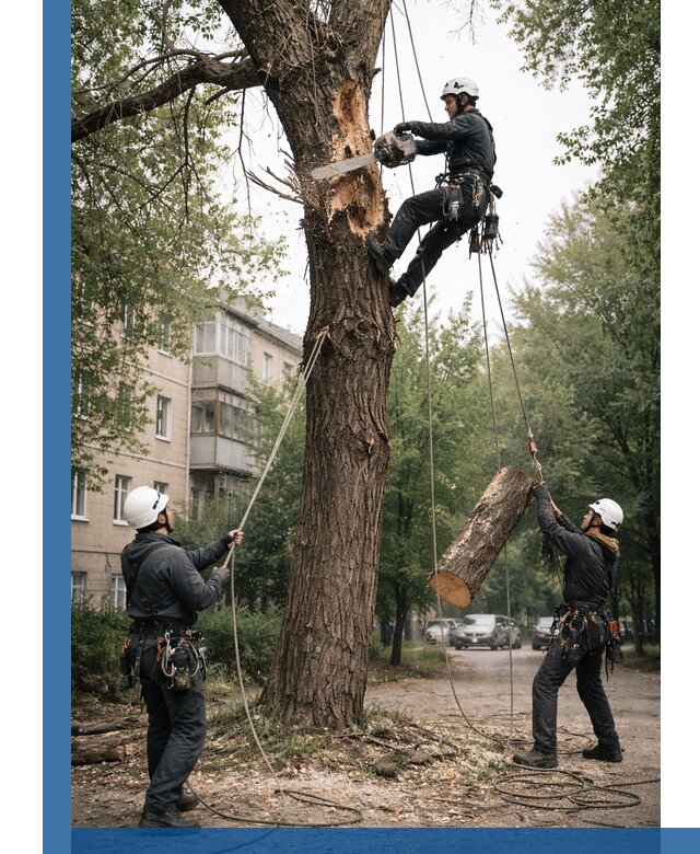 Срочное удаление аварийных деревьев в Химках с гарантией безопасности