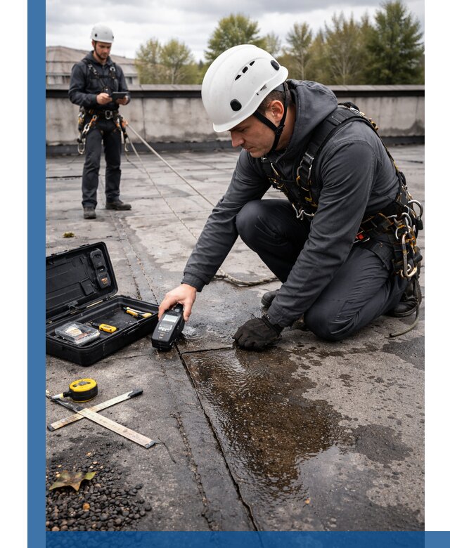 Обследование кровли на протечки и выявление дефектов в Химках