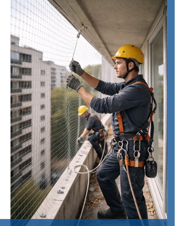 Монтаж сетки от птиц в Химках от 4665 р. | ВЫСОТНИК-Хмк